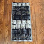 Adrienne Vittadini  Silk Geometric Abstract Scarf Black Grey Photo 1