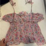 LPA  Pink Floral Ruffle Blouse Photo 3