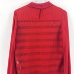 Maje Red Crochet Eyelet Pullover Blouse Photo 75