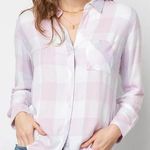 Rails  Hunter Long Sleeve Plaid Blouse in Lavender Blossom White Size Medium Photo 0