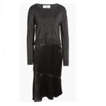 Sam Edelman Sam‎ Edelman Satin Slipdress Metallic Sparkle Boat Neck Sweater, Black, 12, NWT Photo 6