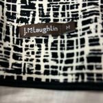 J. McLaughlin Sketch Geo Print Bedford L/Sleeves Dress M Black Off White Stretch Photo 6