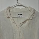 Flax  women's 100% linen cream button up shirt Photo 1