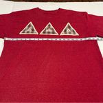 Delta Delta Delta Sorority Womens Large Red Plaid Short Sleeve Shirt Greek *FLAW Photo 4