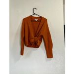 COS  Ballet Wrap Orange pumpkin V Neck Tie Front Wool and Alpaca Sweater Size XS Photo 1