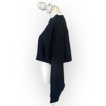 GIGI C Isabella Pullover Top Women's Medium Black Long Sleeve Cropped Textured Photo 2