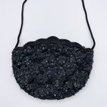 Vintage La Regale Ltd Scalloped Black Beaded Sequin Evening Purse Shoulder Bag Photo 2