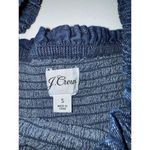 J.Crew  Smocked Dark Denim Chambray 100% Cotton Puff Sleeve Short Mini Dress S Photo 4