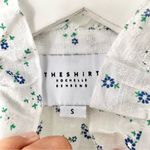 The Shirt Rochelle Behrens White Cotton Blue Floral Ruffle Trim Mini Dress Small Photo 13