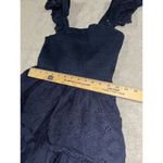 Lulus ‎ navy eyelet smocked dress tiered ruffles EUC Photo 3