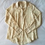 Merona Cream Sheer Chevron Embroidered Long Sleeve Shirt Photo 0