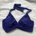 Athleta Women’s Bikini Top Size 32D or 32DD Blue Halter Tie Neck Underwire Photo 1