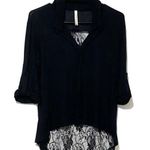 Paper Crane  black high-lo lace blouse Photo 0