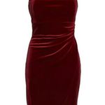 Vince Camuto Red/Burgundy Velvet Draped Ruched Halter Neck Dress NWT 6 Photo 10