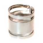 Sam Edelman NEW - Chic & Modern Silver Polished Wide Cuff Ring Adjustable Size 5-8 Photo 1