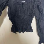 Faithfull the Brand Faithful the Brand Black 100% linen black elastic waist ballon sleeves sz 14 Photo 4