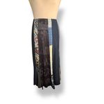 Vintage 90s Patchwork Maxi Skirt by Donna Jessica Boho Ethnic Mixed Print Fabric Black Photo 1