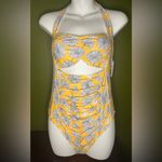 Cupshe Dandelion One Piece Cut Out Halter Neck Swimsuit Yellow Women's S… Photo 1