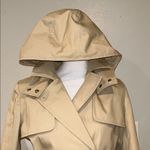 J.Crew Double-Breasted Icon Trench Coat Vintage Khaki Beige Hooded Sz 4P Photo 3