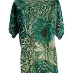 Celina Semi Sheer Coverup Beaded Floral Womens S/M Green Size M Photo 4