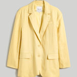 Madewell Yellow The Oversized Linen Blazer Jacket Size XL Photo 0