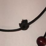 Vintage Gold Tone Wooden Beaded Chunky Boho Statement Pendant Necklace Black Photo 5