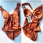 Becca  deep V cut out one piece swimsuit in rust Photo 6