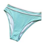 🆕Blue Ribbed High Waisted Bikini Swimsuit Bottom Size M Photo 2