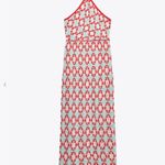 ZARA geometric pattern knit dress halter-top maxi size large Photo 4