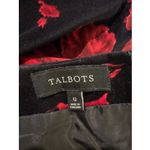 Talbots  Pencil Skirt  Velvet Red Roses Burnt Zip Back Women’s Sz 12 Back Zip Photo 1