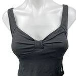 Free People  Kindred Black Sleeveless Ruched Knot Cutouts Bustier Crop Tank Top S Photo 2