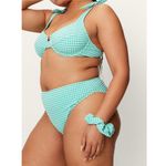Nasty Gal Plus Size Textured Gingham High Waisted Bikini and Scrunchie Set Photo 1