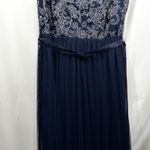 Candalite Plus Size 2X Formal Dress Navy Blue Floral Lace Tulle Prom Party 1233 Photo 1