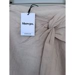 Showpo  Kiandra Wrap Mini Skirt Womens Sz 4 Beige Knot Detail Side Zip Lined NWT Photo 3