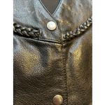 Women's Black MOB Genuine Leather Motorcycle Riding Vest W/Side Lace Size L Size L Photo 4