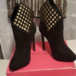 STUDDED SEXY SPIKE ANKLE BOOTS WITH HEELS SZ 8/M Gold Photo 0