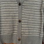 Patagonia  Gray and White Striped Knit cardigan small Photo 2