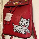 Hand Painted Red Winter Westie Dog Backpack NEW Photo 1