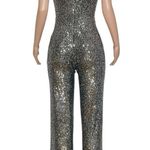 NBD  Dymond Sequin Jumpsuit, Gunmetal Silver, XS Photo 7