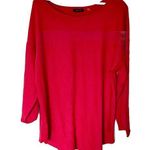 Verve Ami Womens Size 1X Fuschia Pink Red Long Sleeve Asymmetrical Sweater Photo 0