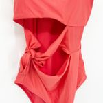 Aerie  Womens Bandeau Beach Swim One Piece Swimsuit Cutout Tie Waist Size M Photo 2