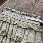 Free People  Sage Green Tiered Ruffle Smocked Bohemian Hippie Summer Mini Skirt S Photo 6