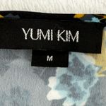 Yumi Kim Floral Blouse Medium Roll Tab Sleeve Button Down V Neck Womens Photo 4