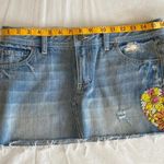 PINK - Victoria's Secret Denim jeans skirt distressed with patchwork​ Photo 12