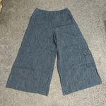 Yuvita Lagenlook Wide Leg Crop Cargo Culotte Pant Gray Small Photo 1