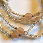 Vintage Transparent Pale Pink & Carved Beaded Boho Necklace Photo 7