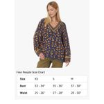 Free People Womens Little Animal Pullover Blue Fig Combo Size Medium Oversized! Photo 2