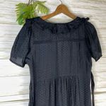 Next  Black Viscose Swiss Dotted Ruffle Witchy Dress Photo 6
