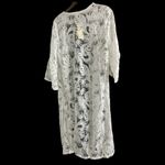 AMBER SKIES Elegant White Lace Kimono Tropical Leaf Design Resort Sz m Size M Photo 8
