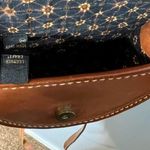 Vintage handmade leather brown weaved woven mini bag crossbody contrast stitches Photo 9